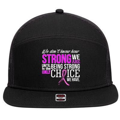 Breast Cancer Strong 7 Panel Mesh Trucker Snapback Hat