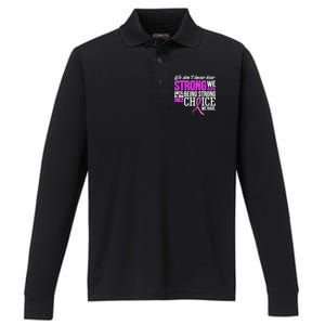 Breast Cancer Strong Performance Long Sleeve Polo