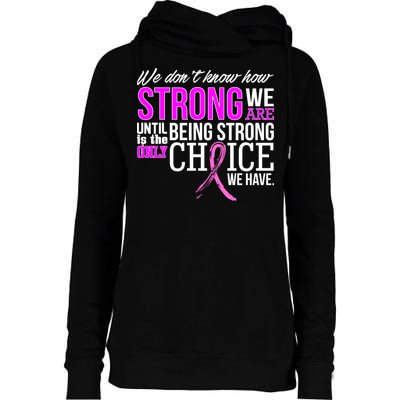 Breast Cancer Strong Womens Funnel Neck Pullover Hood