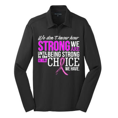 Breast Cancer Strong Silk Touch Performance Long Sleeve Polo