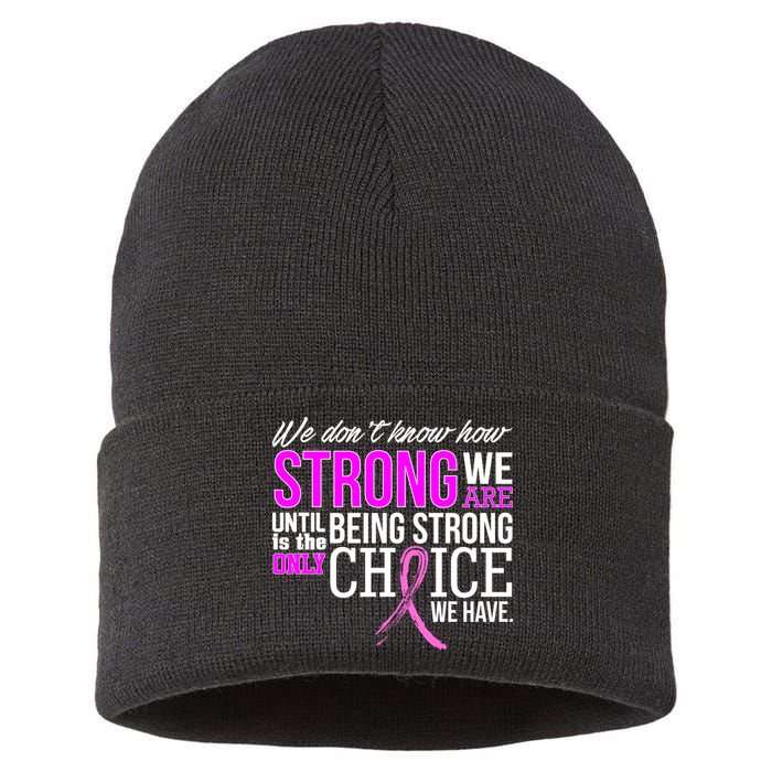 Breast Cancer Strong Sustainable Knit Beanie