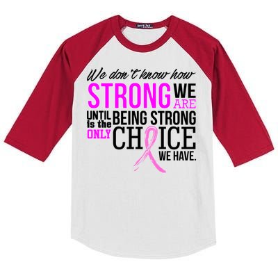 Breast Cancer Strong Kids Colorblock Raglan Jersey