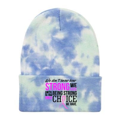 Breast Cancer Strong Tie Dye 12in Knit Beanie