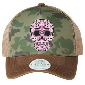 Breast Cancer Sugar Skull Day Of The Dead Dia De Los Muertos Legacy Tie Dye Trucker Hat