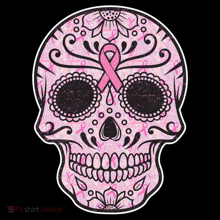 Breast Cancer Sugar Skull Day Of The Dead Dia De Los Muertos Flexfit Unipanel Trucker Cap