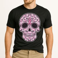 Breast Cancer Sugar Skull Day Of The Dead Dia De Los Muertos Cooling Performance Crew T-Shirt