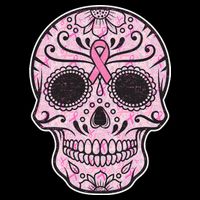 Breast Cancer Sugar Skull Day Of The Dead Dia De Los Muertos T-Shirt