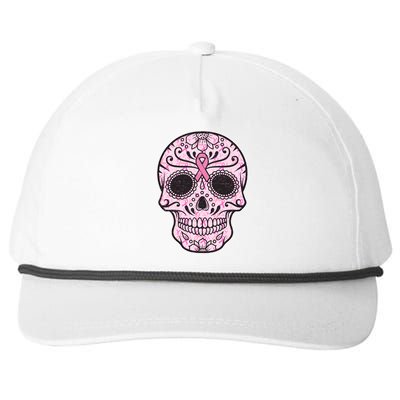 Breast Cancer Sugar Skull Day Of The Dead Dia De Los Muertos Snapback Five-Panel Rope Hat