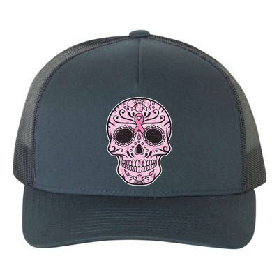 Breast Cancer Sugar Skull Day Of The Dead Dia De Los Muertos Yupoong Adult 5-Panel Trucker Hat