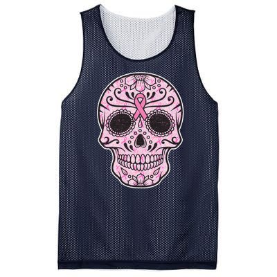 Breast Cancer Sugar Skull Day Of The Dead Dia De Los Muertos Mesh Reversible Basketball Jersey Tank