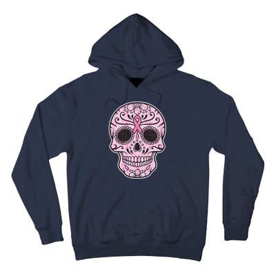 Breast Cancer Sugar Skull Day Of The Dead Dia De Los Muertos Tall Hoodie