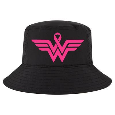 Breast Cancer Superhero Ribbon Logo Cool Comfort Performance Bucket Hat