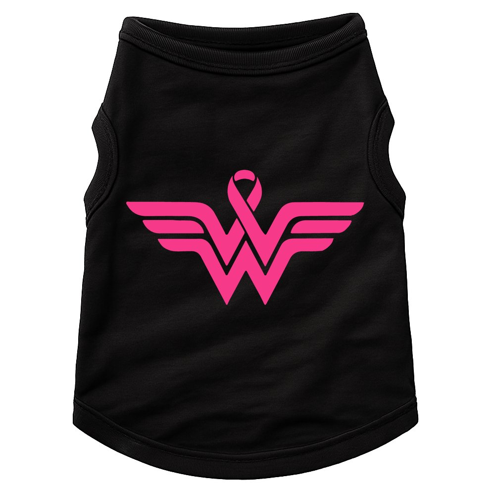 Breast Cancer Superhero Ribbon Logo Doggie Tank
