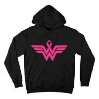 Breast Cancer Superhero Ribbon Logo Hoodie