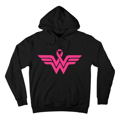 Breast Cancer Superhero Ribbon Logo Hoodie