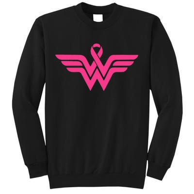 Breast Cancer Superhero Ribbon Logo Sweatshirt