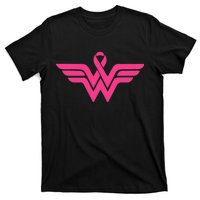 Breast Cancer Superhero Ribbon Logo T-Shirt