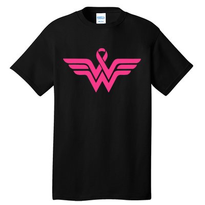 Breast Cancer Superhero Ribbon Logo Tall T-Shirt