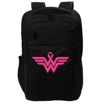 Breast Cancer Superhero Ribbon Logo Impact Tech Backpack