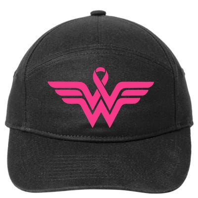 Breast Cancer Superhero Ribbon Logo 7-Panel Snapback Hat