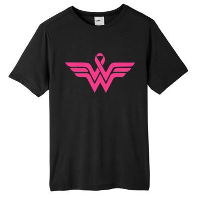 Breast Cancer Superhero Ribbon Logo Tall Fusion ChromaSoft Performance T-Shirt