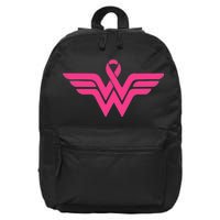 Breast Cancer Superhero Ribbon Logo 16 in Basic Backpack