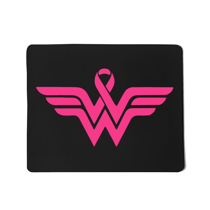 Breast Cancer Superhero Ribbon Logo Mousepad