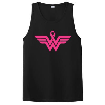 Breast Cancer Superhero Ribbon Logo PosiCharge Competitor Tank