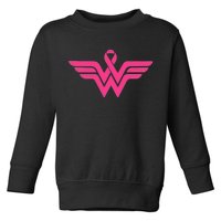 Breast Cancer Superhero Ribbon Logo Toddler Sweatshirt