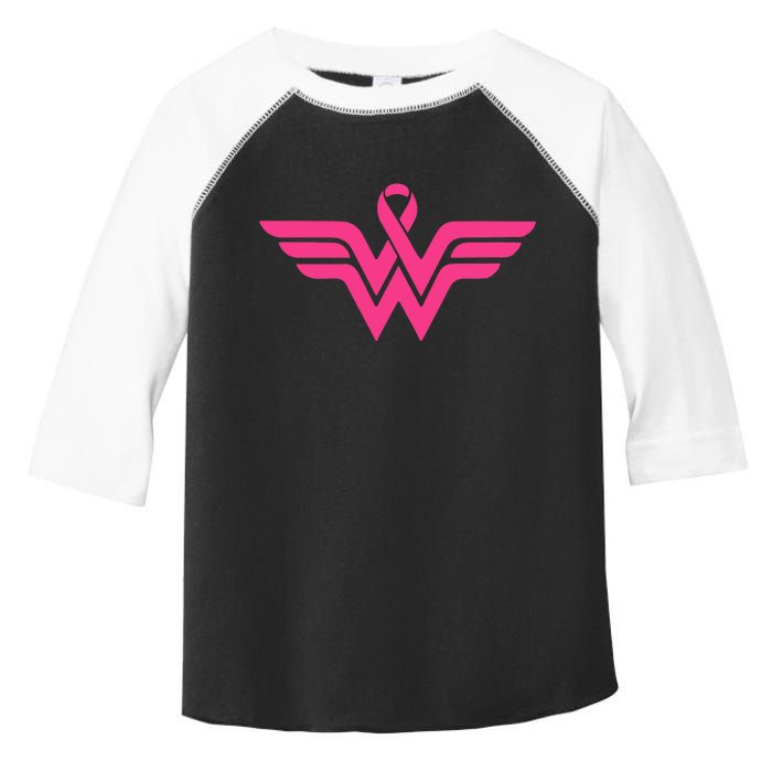 Breast Cancer Superhero Ribbon Logo Toddler Fine Jersey T-Shirt