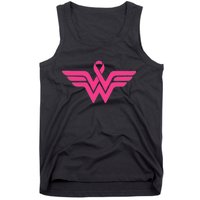 Breast Cancer Superhero Ribbon Logo Tank Top