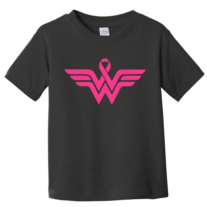 Breast Cancer Superhero Ribbon Logo Toddler T-Shirt