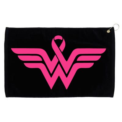 Breast Cancer Superhero Ribbon Logo Grommeted Golf Towel