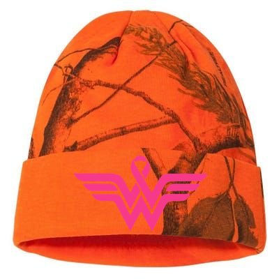 Breast Cancer Superhero Ribbon Logo Kati Licensed 12" Camo Beanie