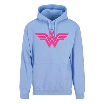 Breast Cancer Superhero Ribbon Logo Unisex Surf Hoodie