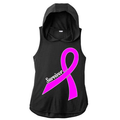 Breast Cancer Survivor Ladies PosiCharge Tri-Blend Wicking Draft Hoodie Tank