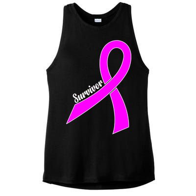 Breast Cancer Survivor Ladies PosiCharge Tri-Blend Wicking Tank