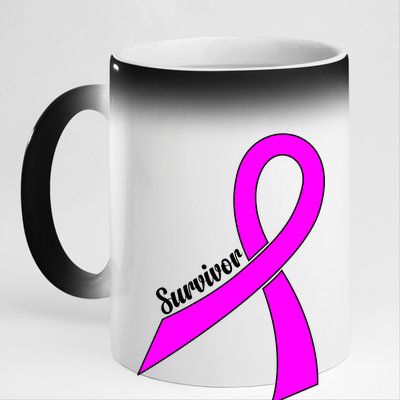 Breast Cancer Survivor 11oz Black Color Changing Mug