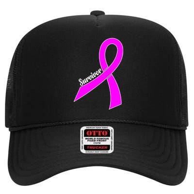 Breast Cancer Survivor High Crown Mesh Back Trucker Hat