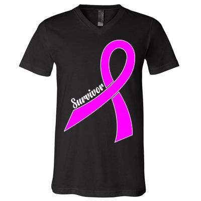 Breast Cancer Survivor V-Neck T-Shirt