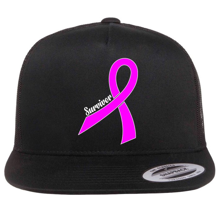 Breast Cancer Survivor Flat Bill Trucker Hat