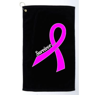 Breast Cancer Survivor Platinum Collection Golf Towel