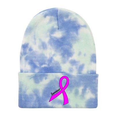 Breast Cancer Survivor Tie Dye 12in Knit Beanie