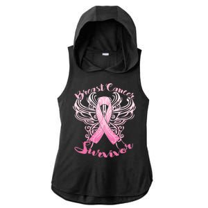 Breast Cancer Survivor Awareness Ladies PosiCharge Tri-Blend Wicking Draft Hoodie Tank