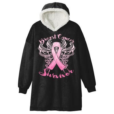 Breast Cancer Survivor Awareness Hooded Wearable Blanket