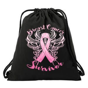 Breast Cancer Survivor Awareness Drawstring Bag