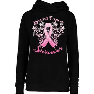 Breast Cancer Survivor Awareness Womens Funnel Neck Pullover Hood