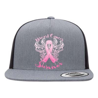 Breast Cancer Survivor Awareness Flat Bill Trucker Hat