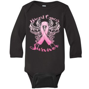 Breast Cancer Survivor Awareness Baby Long Sleeve Bodysuit