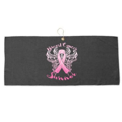 Breast Cancer Survivor Awareness Large Microfiber Waffle Golf Towel